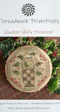 Threadwork Primitives - Quaker Holly Pinwheel  XSD