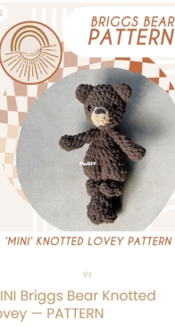 Mama Made Minis MINI Briggs Bear Knotted Lovey — PATTERN