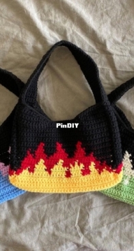 Knitting Daisies - Ishika - Flames Shoulder Bag