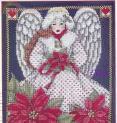 Flower Angel December Poinsettia by Joan Elliott from The Cross Stitcher December 1999