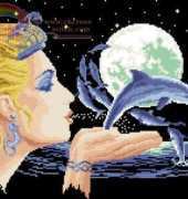 Vervaco 76.609 Lady with Dolphins xsd