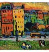 Kristys Kross Stitch - Houses in Munich by Kandinsky