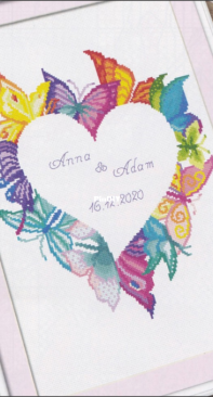 Coricamo 10650 Butterfly Wedding Record from Dein Kreuzstich Magazin Issue 1 - Jan/Feb. 2021 XSD