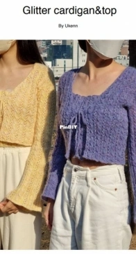 Glitter Cardigan &Top Set by Ukenn Lee