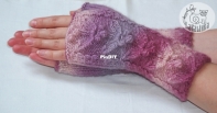 Cherry Tale Fingerless Mitts by Olga Beckmann