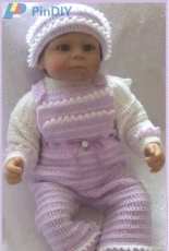 Just Crochet - Heather Davidson -  50A overalls jumper and cap