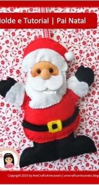 AnnCrafts Artesanato - Santa Claus template and tutorial - Molde e Tutorial Pai Natal - Portuguese - Free