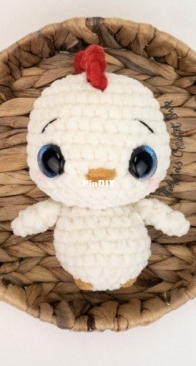 Affordable Cuteness - Theresas Crochet Shop - Theresa Grey / Kicher - Chickpea the Plush Chicken