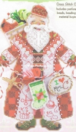 Brookes Books -  Spirit of Christmas Stitching Santa Ornament xsd