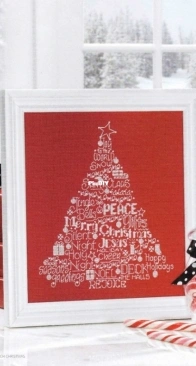 Words of Joy Tree by Ursula Michael from A Cross-Stitch Christmas Holiday Celebrations XSD