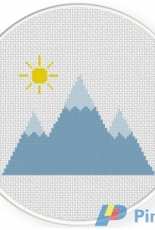 Daily Cross Stitch -  Pointy Mountains