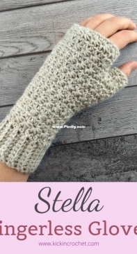 Kickin Crochet - Mary Onorati - Stella Fingerless Gloves - Free