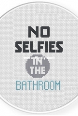Daily Cross Stitch - No Selfies in the Bathroom
