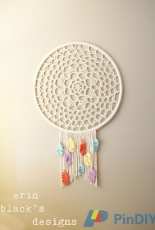 Midknits-Erin black- Dream A Little Dream Dreamcatcher Inspired Wall Hanging (HomDec009)