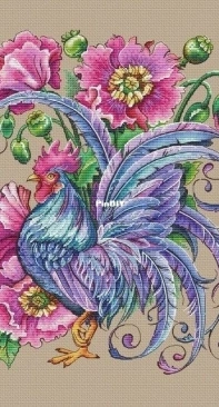 Magic Stitch - Rooster in poppies  by Nadezhda Nagornaya XSD