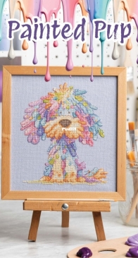 Painted pup by Les Petites Croix de Lucie