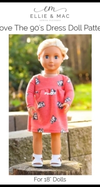 Ellie and Mac - I Love The 90's Dress - 18" Doll