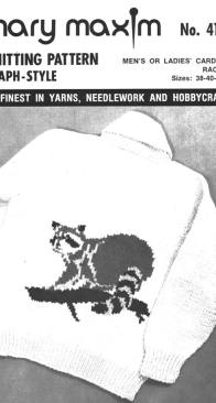 Unisex Racoon Cardigan No. 4144 by Mary Maxim
