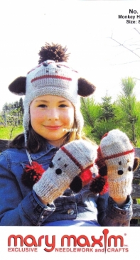 Mary Maxim 99738N Monkey Hat and Mitts