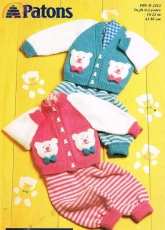 Patons PBN D 2313 Teddy Motif Cardigans and Leggings 0-3yrs