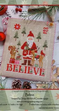 Believe by Crocette a Gogo from Punch Needle & Primitive Stitcher - Christmas - Winter 2023 PCS + XSD