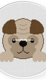 Daily Cross Stitch - Pug Peep