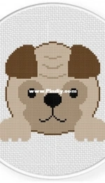 Daily Cross Stitch - Pug Peep