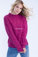 House of Yarn 18-12 Michelle genser mørk magenta by Iselin Hafseld – Norwegian – free