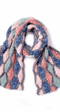 Yarnspirations - Bernat - The Crochet Crowd - Michael Sellick - BRC0125 - Diamond Wave Crochet Scarf - Free