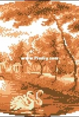 Riolis VK-467 Sepia Landscape with swans - PCS