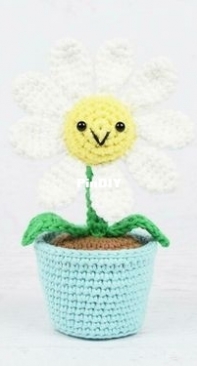 Yarn Blossom Boutique - Melissa Bradley - Potted Daisy - Spanish
