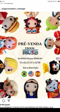 Amigurumis da Vit - Vitória Ferreira -  Ebook One Piece - Portuguese