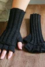 Tipsy Fingerless Gloves by Andre Sue Knits-Free