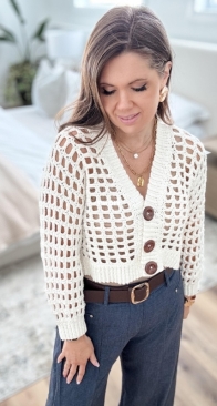 MJs Off The Hook Designs - Michelle Moore - Peek-A-Boo Crop Cardigan