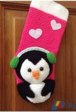 Little Bamboo Handmade Crafts - Penguin Christmas Stocking