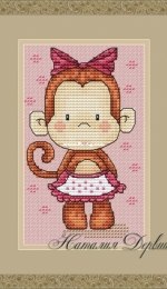 Art Stitch Monkey (Girl) by Natalia Dervish - Free