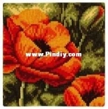 Vervaco 1200-702 Cushion with Poppy
