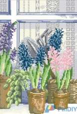 DMC XC0984A Window with hyacinths PCS