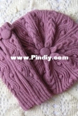Rosy Winter Beret and Fingerless Gloves set - Anna Meier
