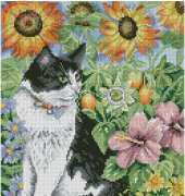 Cross Stitcher Black and white cat