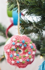 Yarnspirations - Red Heart - Michele Wilcox - Dangling Donut Ornament -  Free