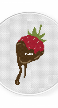 Daily Cross Stitch - Choco Dipped Strawberry