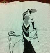 Lady with Cross Stitch