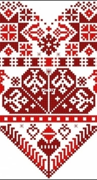 Alsatian Redwork Heart by Mishutka Design Studio from Just Cross Stitch - February 2016 PCS + XSD