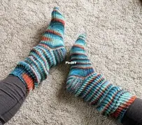 Slouchy Brioche Socks by Kari Sinks-Free