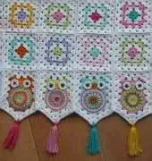 ATERGcrochet - Greta Tulner - Owl granny square afghan