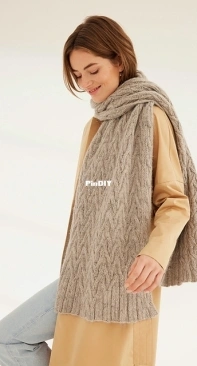 Liffey Zopfmusterschal / Cable Scarf by Tanja Steinbach - Free