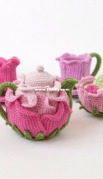 Pinky Pinky Blue - Nadejda Khegay - Floral Tea Set
