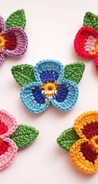 CrochetPatternOksi - Oksana Velychko - Crochet Pansy and Viola - English