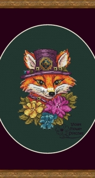 Violet Flower Stitches - Steampunk Fox